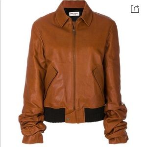 Saint Laurent leather bomber jacket